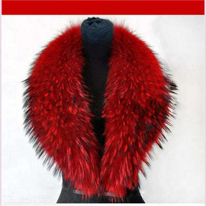 Real Raccoon Fur Collar Women Natural Fur Scarf Winter Large Size Warm Wraps Furry Fur Scarves for Coat Jackets Collars - KIMLUD