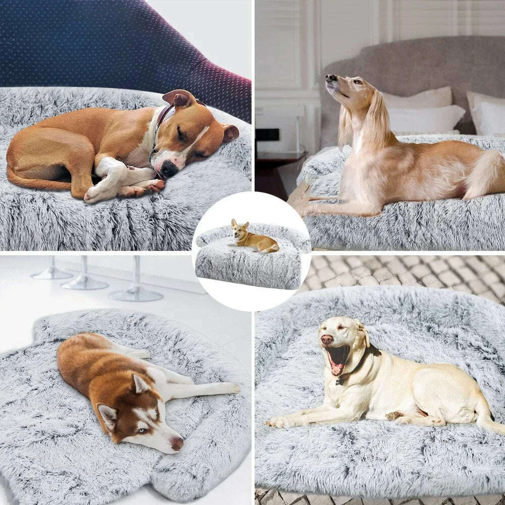 KIMLUD, Removable Plush Pet Dog Bed Sofa for Large Dogs House Mat Kennel Winter Warm Cat Bed Pad Washable Dog Cushion Blanket Sofa Cover, KIMLUD Womens Clothes