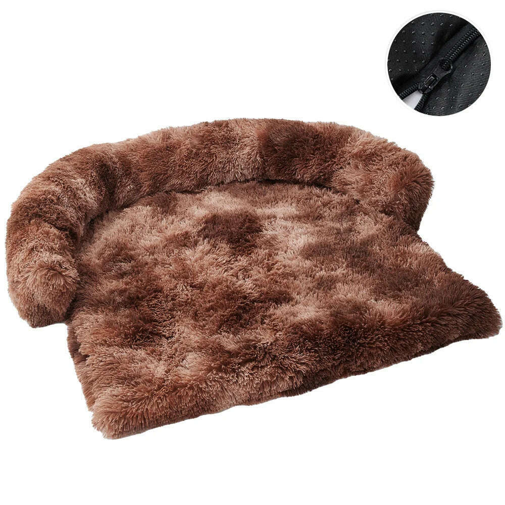 Removable Plush Pet Dog Bed Sofa for Large Dogs House Mat Kennel Winter Warm Cat Bed Pad Washable Dog Cushion Blanket Sofa Cover - KIMLUD