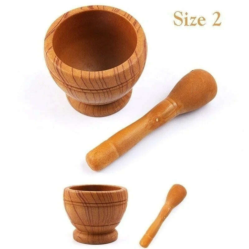 Resin Setmortar and Pestle Garlic Herb Spice Mixing Grinding Crusher Bowl Restaurant Kitchen Tools - KIMLUD