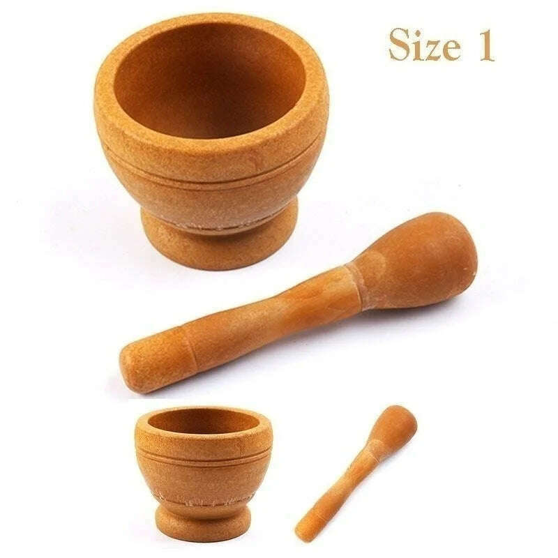 Resin Setmortar and Pestle Garlic Herb Spice Mixing Grinding Crusher Bowl Restaurant Kitchen Tools - KIMLUD