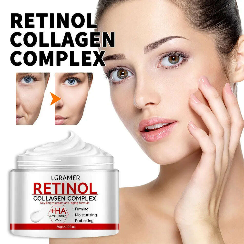 Retinol Anti Aging Face Cream Moisturizing Wrinkle Remover Collagen Hyaluronic Acid Creams Skin Care Cosmetic 50ML - KIMLUD