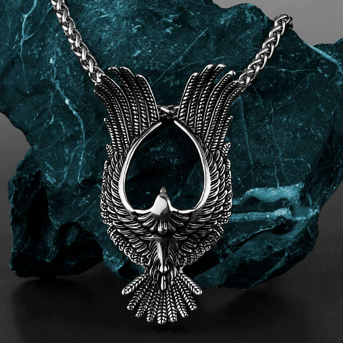 Retro High Quality Eagle Spread Wings Pendant Unisex Fashion Animal 316L Stainless Steel Pendant Jewelry Gift Wholesale - KIMLUD