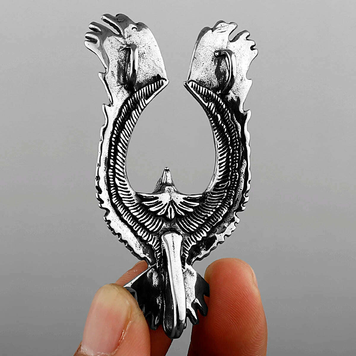 KIMLUD, Retro High Quality Eagle Spread Wings Pendant Unisex Fashion Animal 316L Stainless Steel Pendant Jewelry Gift Wholesale, KIMLUD Womens Clothes