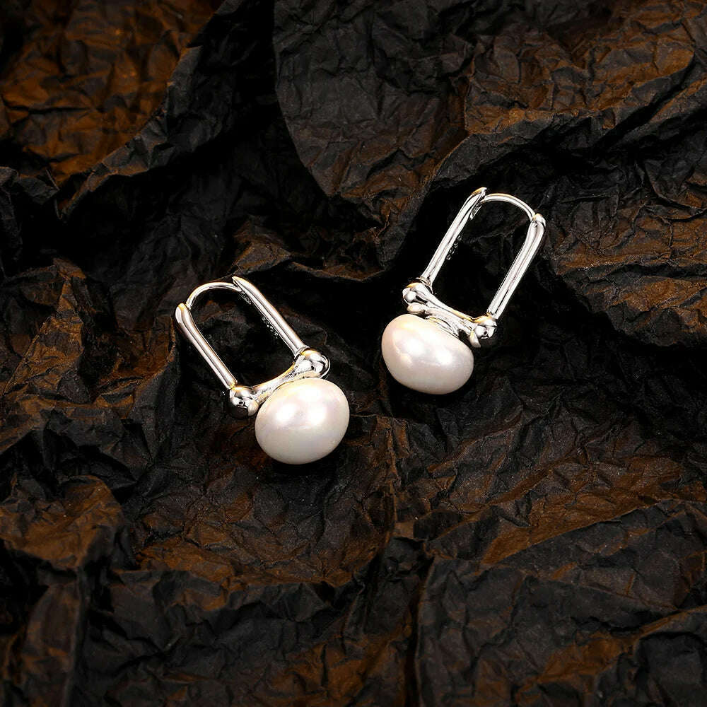 Retro imitation Baroque Pearl Pendant Earrings for women 2023 New Light luxury Party Jewelry earbuckle Gift - KIMLUD