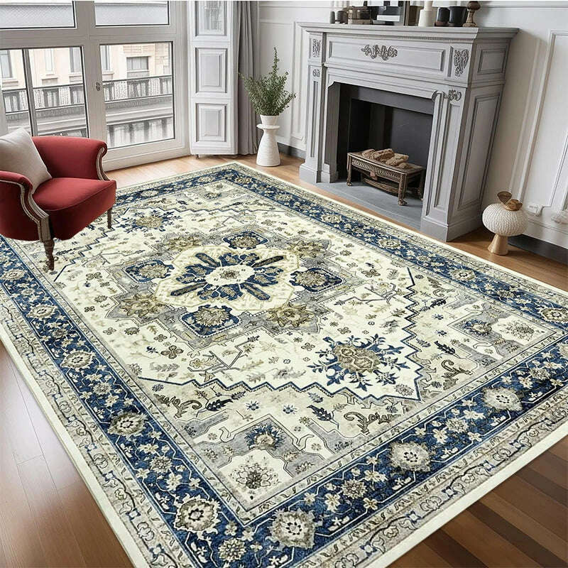 Retro Light Luxury Decorate Living Room Carpet National Style Bedroom Soft Mat Large Area Coffee Table Fluffy Rug Ковер Tapis 러그 - KIMLUD