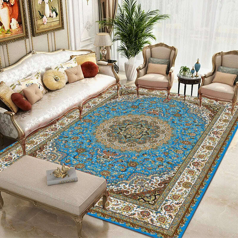 KIMLUD, Retro Persian Carpet For Living Room Non-slip American Carpet Bedroom Decor Parlor Anti-skid Retro Mat Study Office Large Carpet, 4 / 1400mm x 2000mm, KIMLUD APPAREL - Womens Clothes