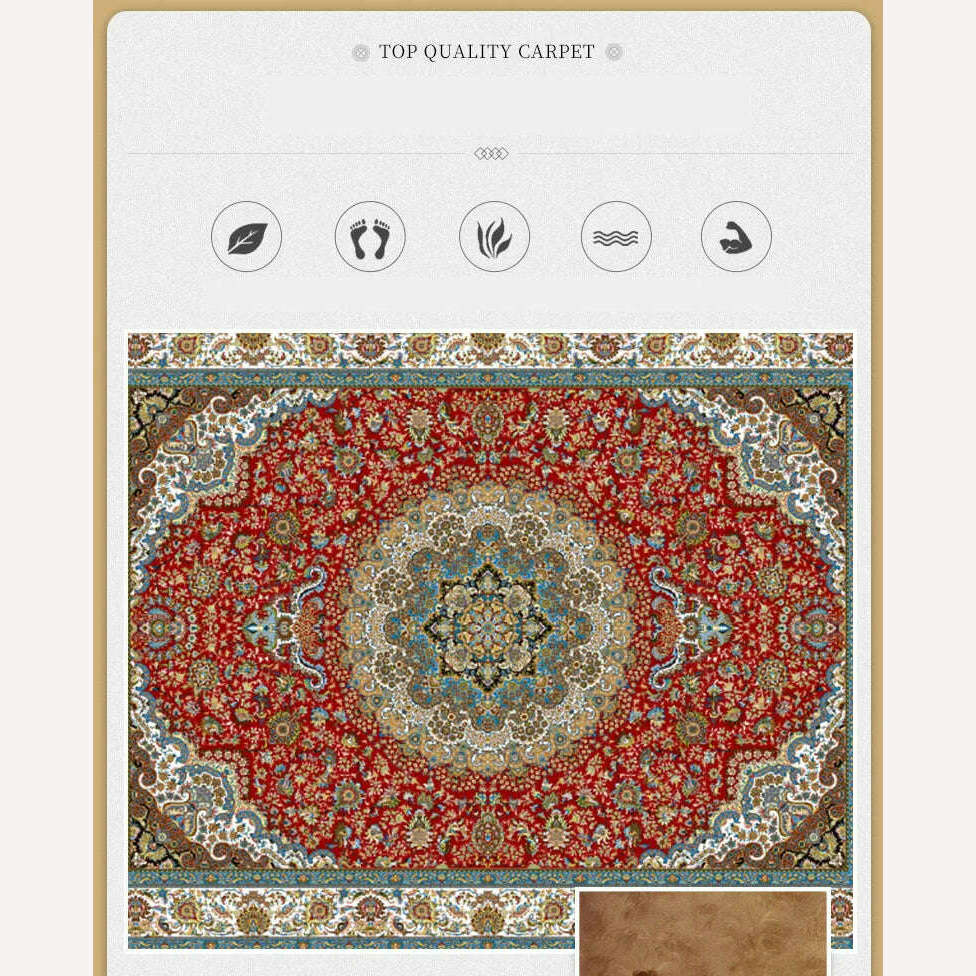 KIMLUD, Retro Persian Carpet For Living Room Non-slip American Carpet Bedroom Decor Parlor Anti-skid Retro Mat Study Office Large Carpet, KIMLUD Womens Clothes