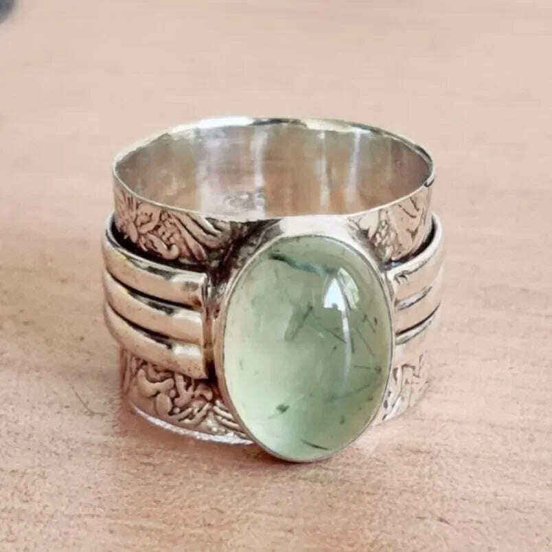 Retro Transparent Imitation Gemstone Ring Edge Ring Design Versatile Ring Fashionable Women's Festival Party Jewelry Accessories - KIMLUD