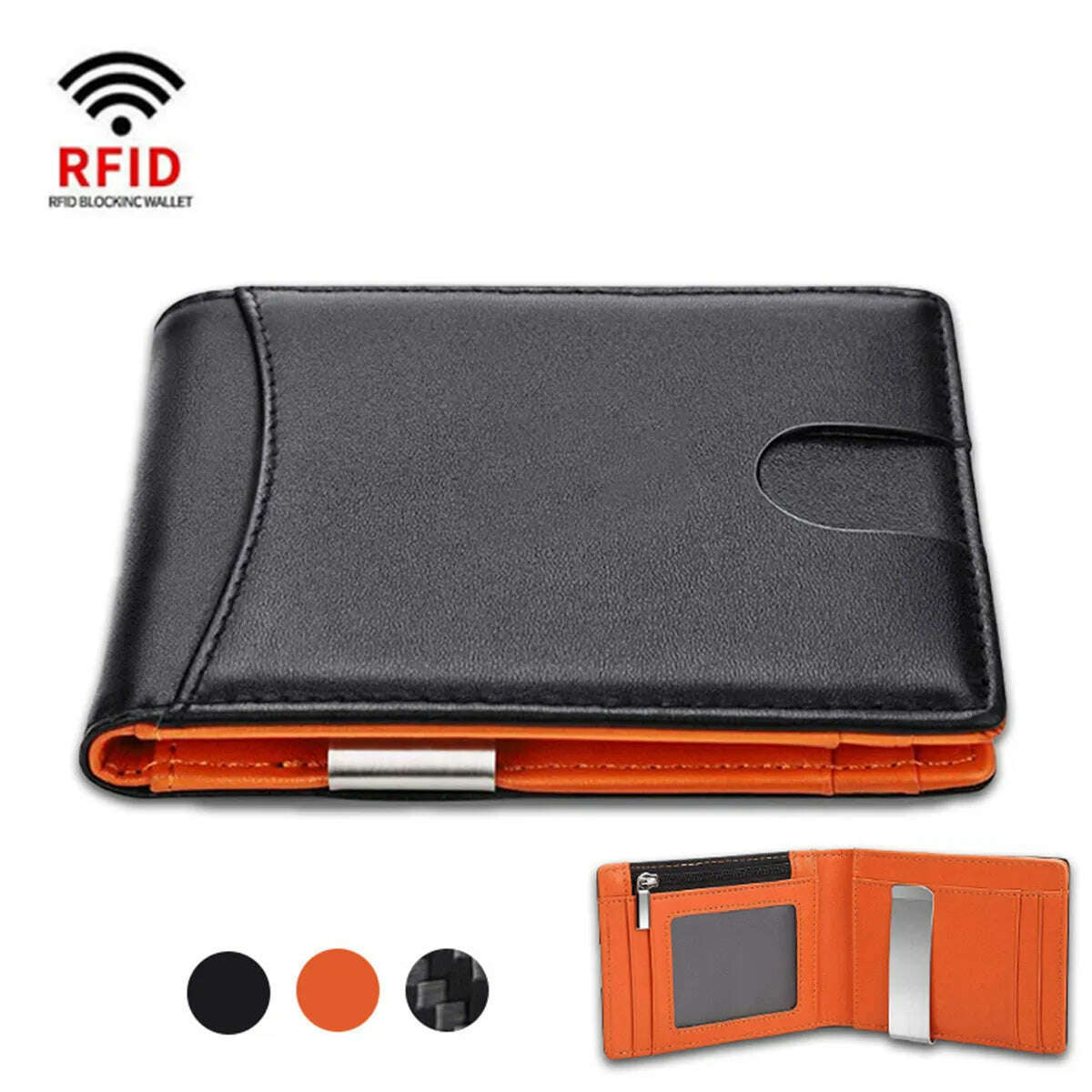 Rfid Business Card Holder Smart Wallets for Men Carbon Fiber Slim Thin Minimalist Wallet Custom Personalized Gift EDC - KIMLUD