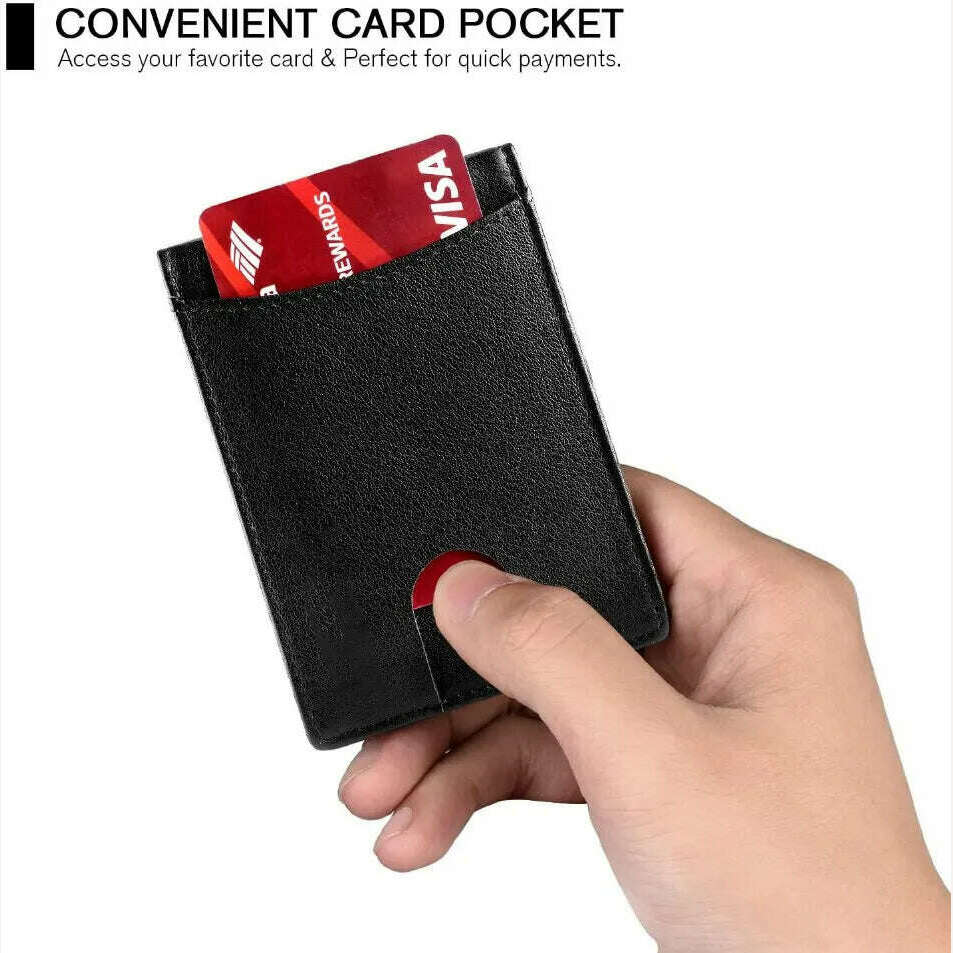 Rfid Carbon Fiber Men Wallets Card Holder Money Bag Slim Thin Mini Wallet Male Small Short Purse Black Walet Billfold Vallet - KIMLUD