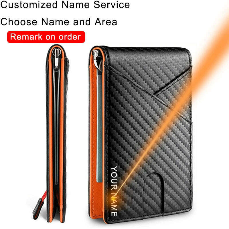 Rfid Carbon Fiber Men Wallets Card Holder Slim Thin Pocket Man Magsafe Wallets Money Bags Business Black Male Purse Walet 2023 - KIMLUD