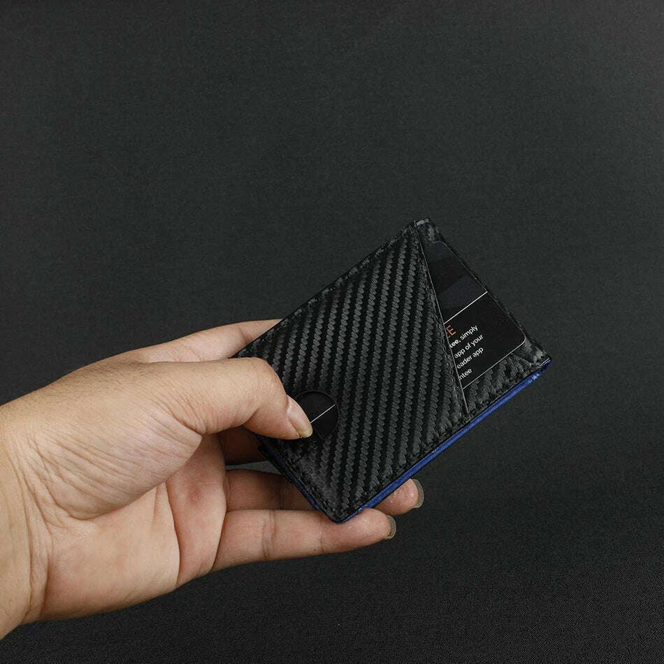 Rfid Carbon Fiber Men Wallets Card Holder Slim Thin Pocket Man Magsafe Wallets Money Bags Business Black Male Purse Walet 2023 - KIMLUD