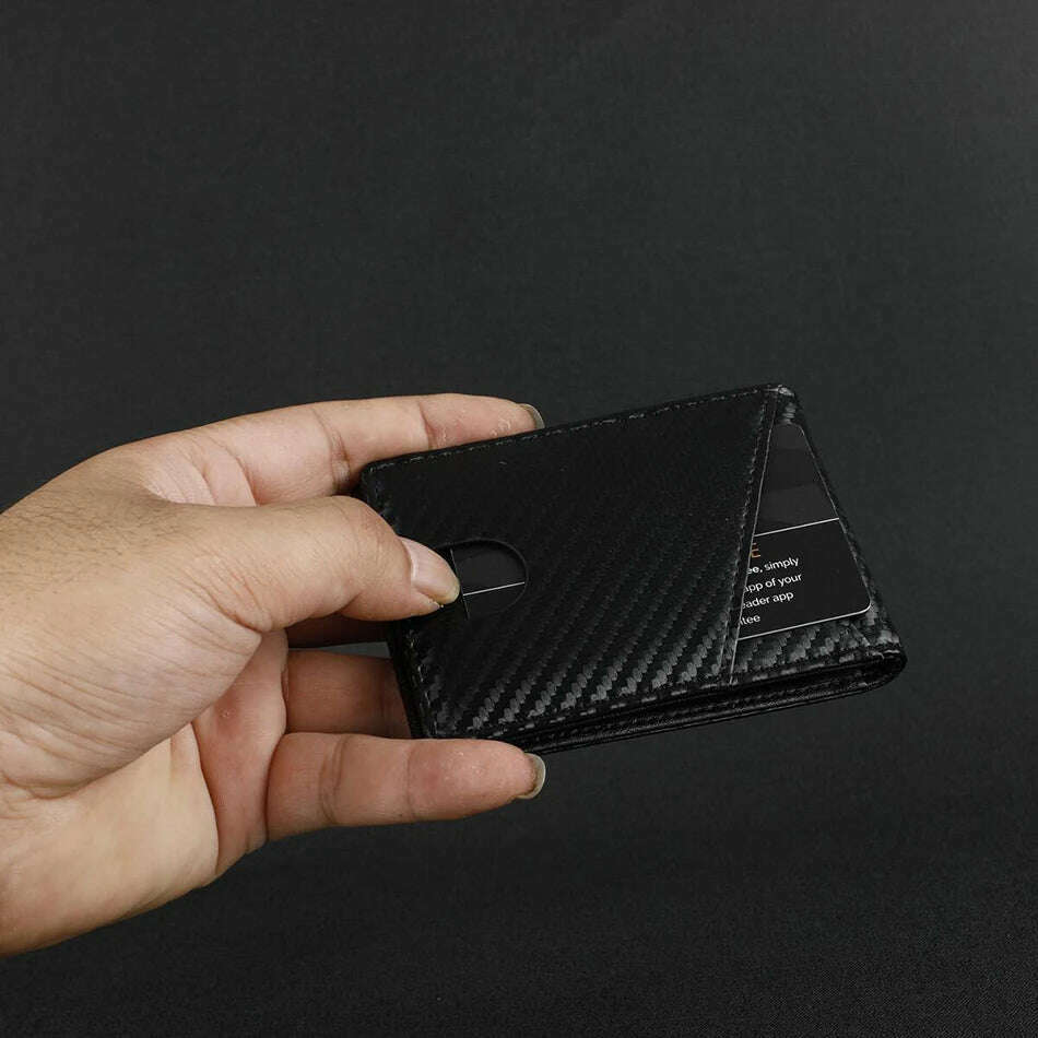 Rfid Carbon Fiber Men Wallets Card Holder Slim Thin Pocket Man Magsafe Wallets Money Bags Business Black Male Purse Walet 2023 - KIMLUD