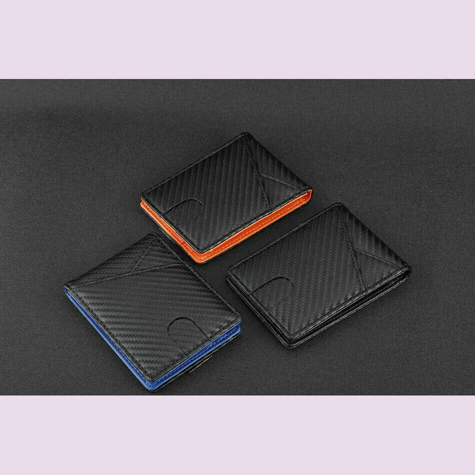 Rfid Carbon Fiber Men Wallets Card Holder Slim Thin Pocket Man Magsafe Wallets Money Bags Business Black Male Purse Walet 2023 - KIMLUD