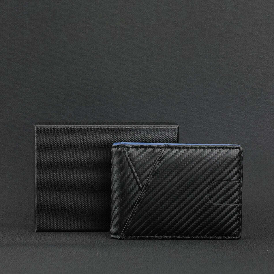 Rfid Carbon Fiber Men Wallets Card Holder Slim Thin Pocket Man Magsafe Wallets Money Bags Business Black Male Purse Walet 2023 - KIMLUD