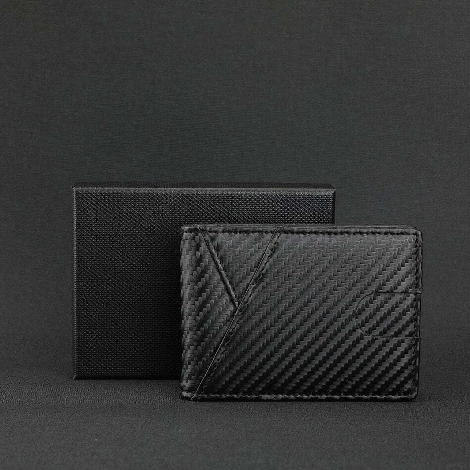 Rfid Carbon Fiber Men Wallets Card Holder Slim Thin Pocket Man Magsafe Wallets Money Bags Business Black Male Purse Walet 2023 - KIMLUD