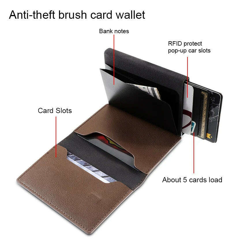 RFID protect aluminum pop up card wallet - KIMLUD