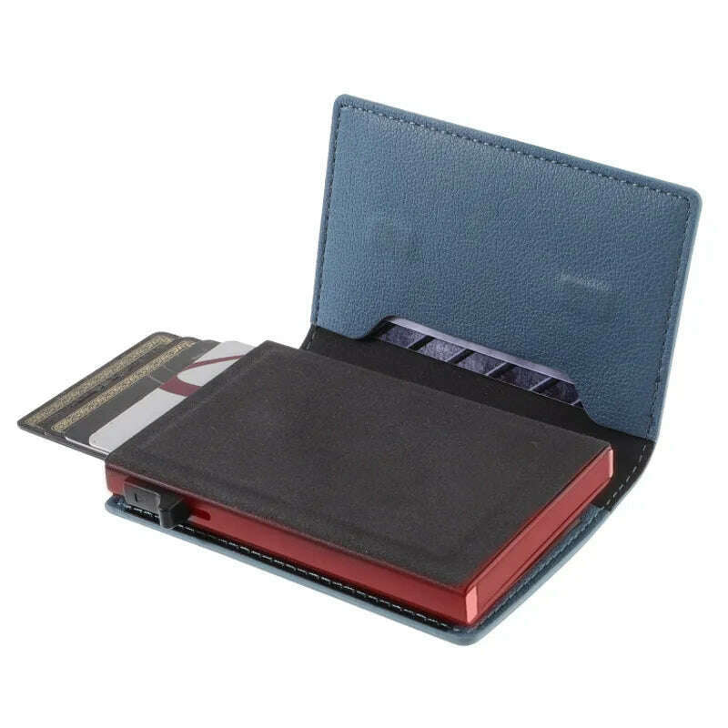 RFID protect aluminum pop up card wallet - KIMLUD