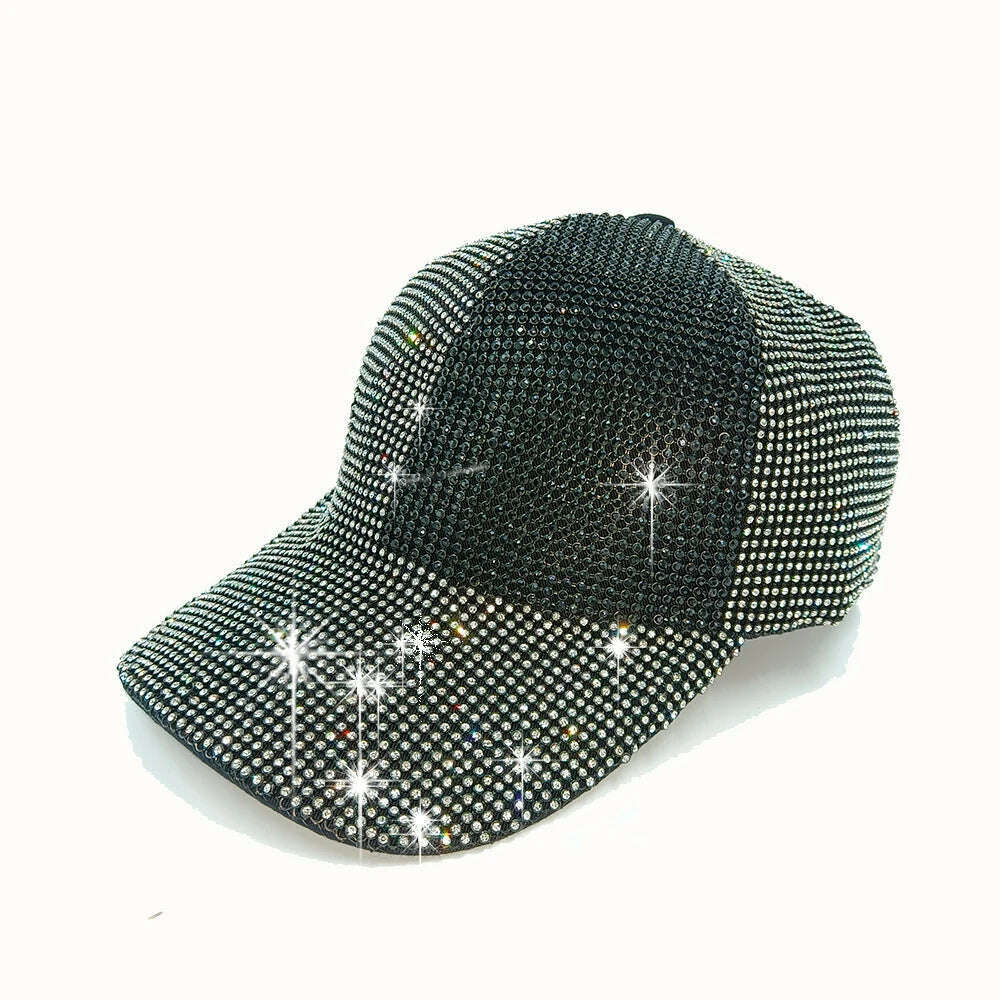 Rhinestone fedora Jazz Hats Cowboy Hat For Women And Men Double-sided Color Cap Red With Black diamond fedora Wholesale 2021 - KIMLUD