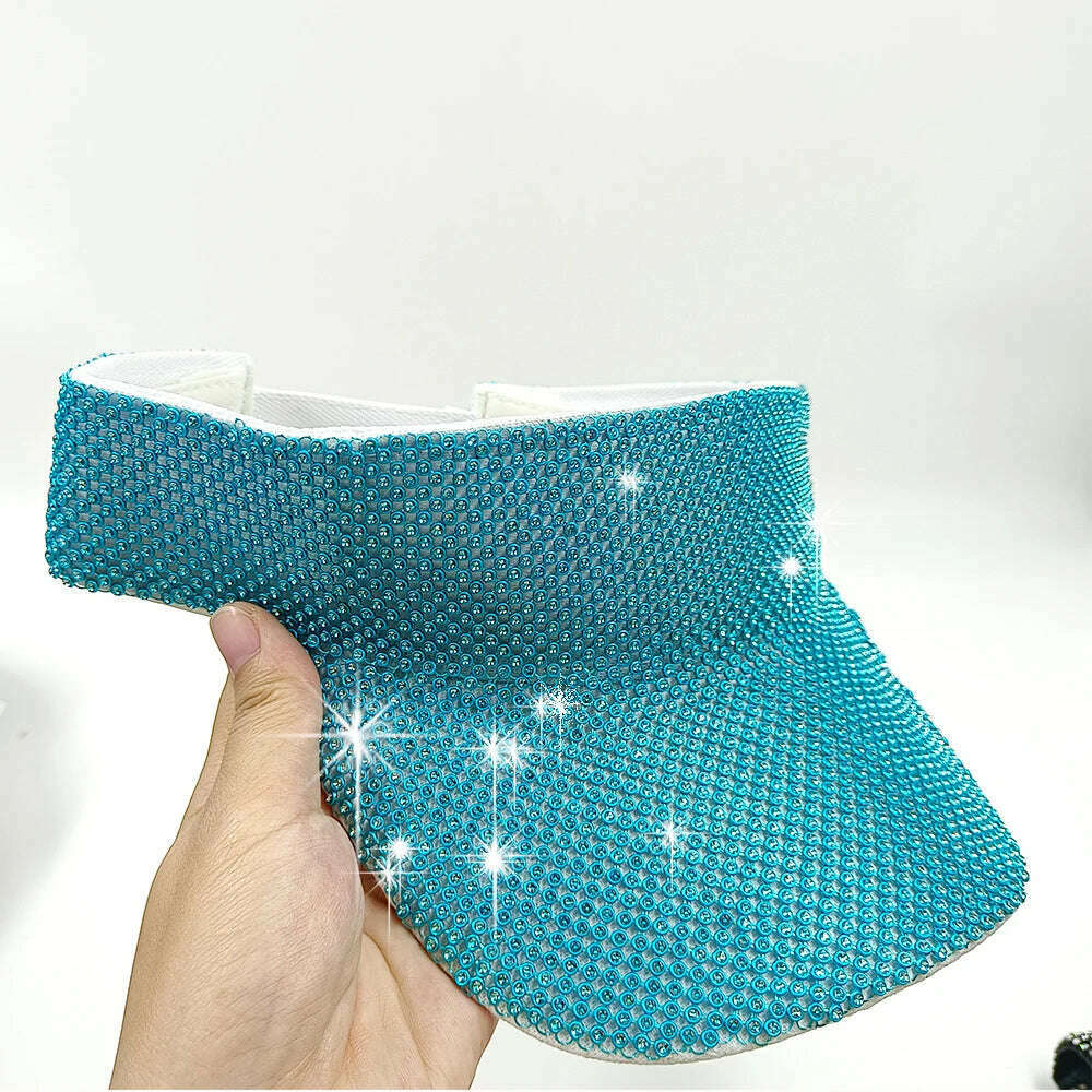 Rhinestone fedora Jazz Hats Cowboy Hat For Women And Men Double-sided Color Cap Red With Black diamond fedora Wholesale 2021 - KIMLUD