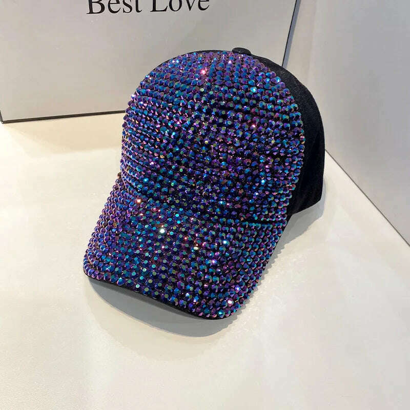 Rhinestone fedora Jazz Hats Cowboy Hat For Women And Men Double-sided Color Cap Red With Black diamond fedora Wholesale 2021 - KIMLUD