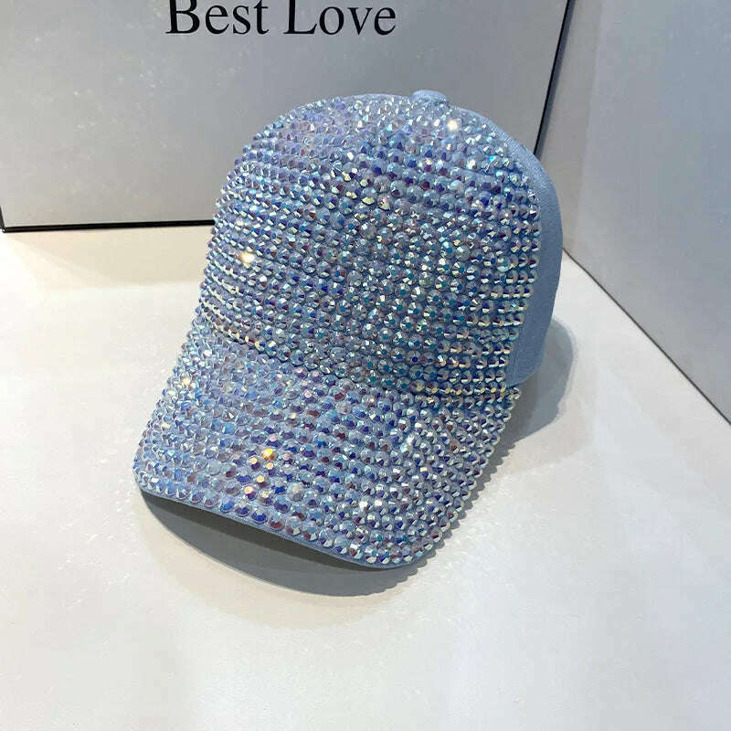 Rhinestone fedora Jazz Hats Cowboy Hat For Women And Men Double-sided Color Cap Red With Black diamond fedora Wholesale 2021 - KIMLUD