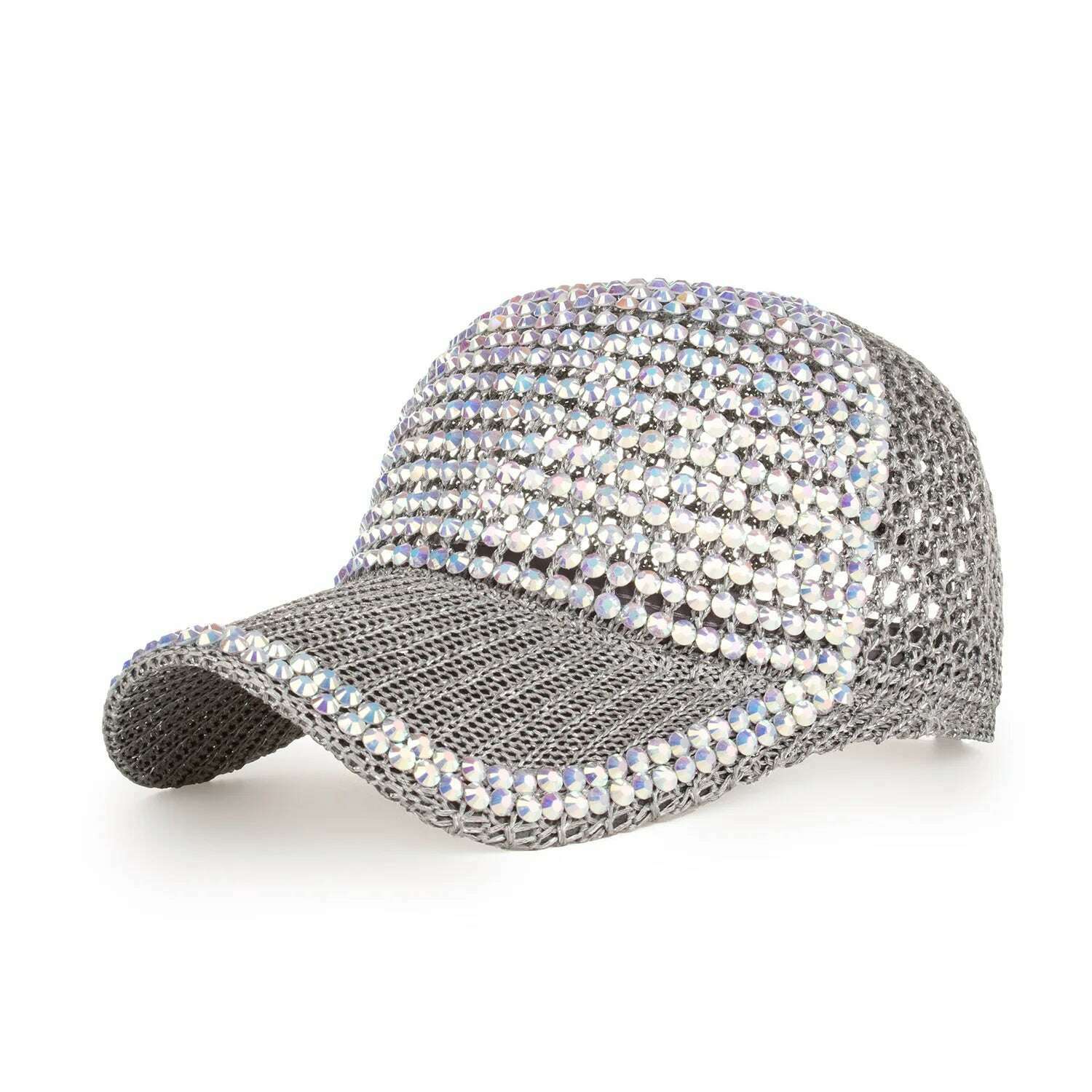 Rhinestone fedora Jazz Hats Cowboy Hat For Women And Men Double-sided Color Cap Red With Black diamond fedora Wholesale 2021 - KIMLUD