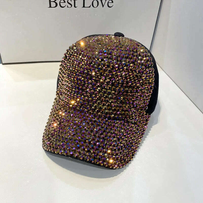 Rhinestone fedora Jazz Hats Cowboy Hat For Women And Men Double-sided Color Cap Red With Black diamond fedora Wholesale 2021 - KIMLUD