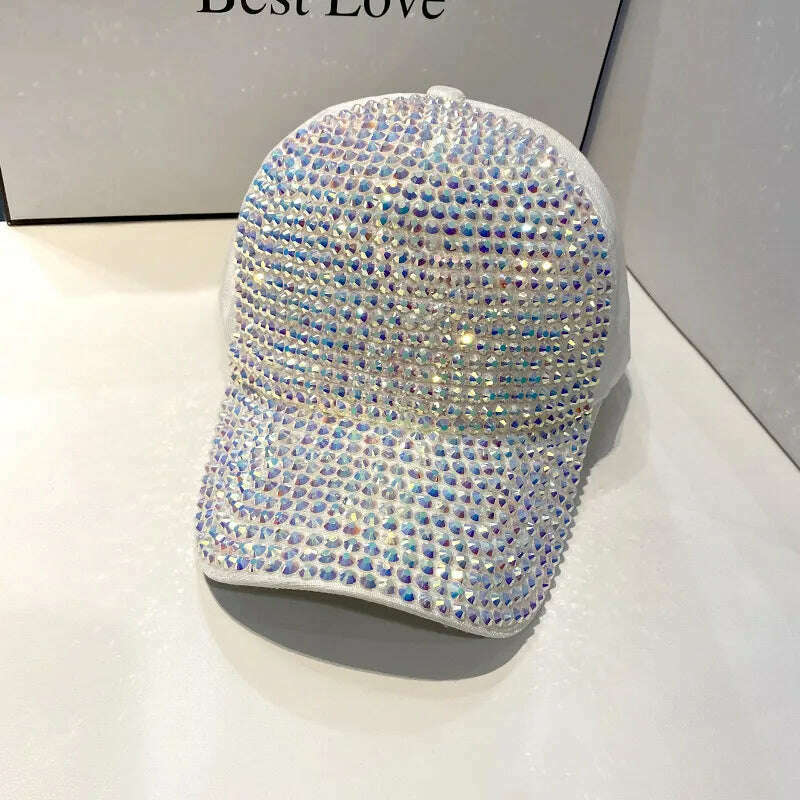 Rhinestone fedora Jazz Hats Cowboy Hat For Women And Men Double-sided Color Cap Red With Black diamond fedora Wholesale 2021 - KIMLUD