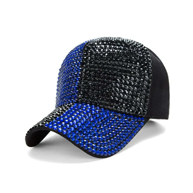 Rhinestone fedora Jazz Hats Cowboy Hat For Women And Men Double-sided Color Cap Red With Black diamond fedora Wholesale 2021 - KIMLUD