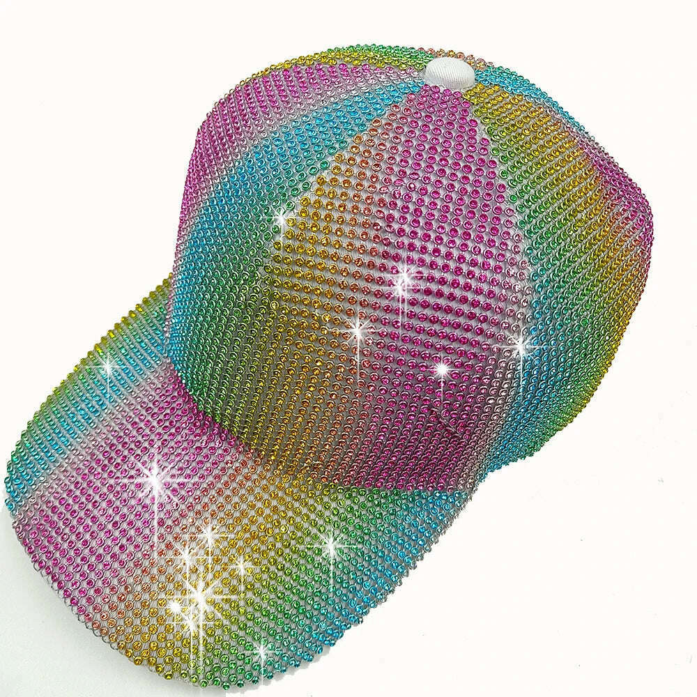 Rhinestone fedora Jazz Hats Cowboy Hat For Women And Men Double-sided Color Cap Red With Black diamond fedora Wholesale 2021 - KIMLUD