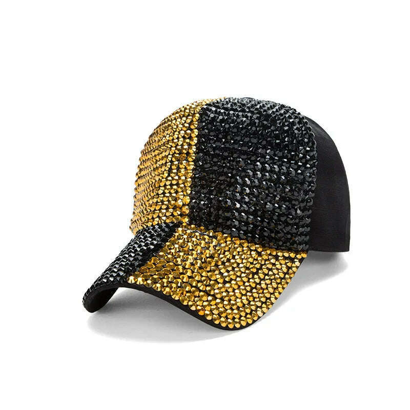 Rhinestone fedora Jazz Hats Cowboy Hat For Women And Men Double-sided Color Cap Red With Black diamond fedora Wholesale 2021 - KIMLUD