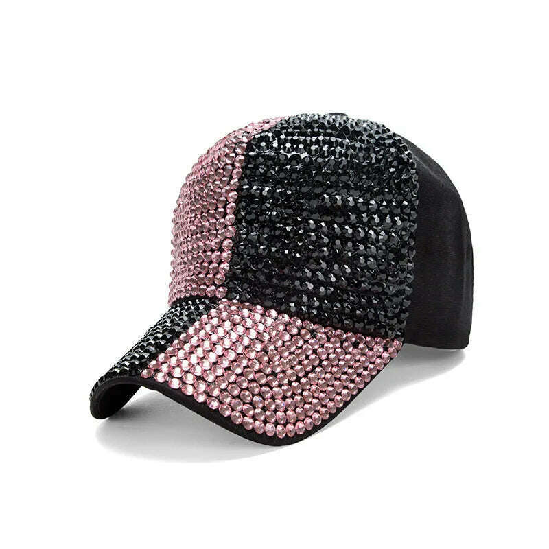 Rhinestone fedora Jazz Hats Cowboy Hat For Women And Men Double-sided Color Cap Red With Black diamond fedora Wholesale 2021 - KIMLUD