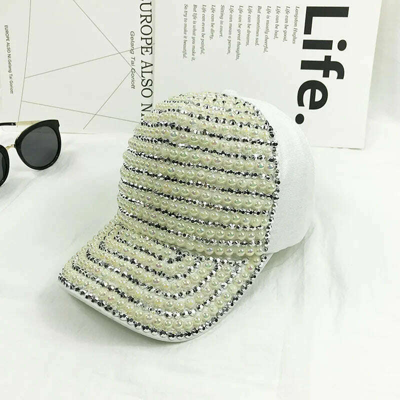 Rhinestone fedora Jazz Hats Cowboy Hat For Women And Men Double-sided Color Cap Red With Black diamond fedora Wholesale 2021 - KIMLUD