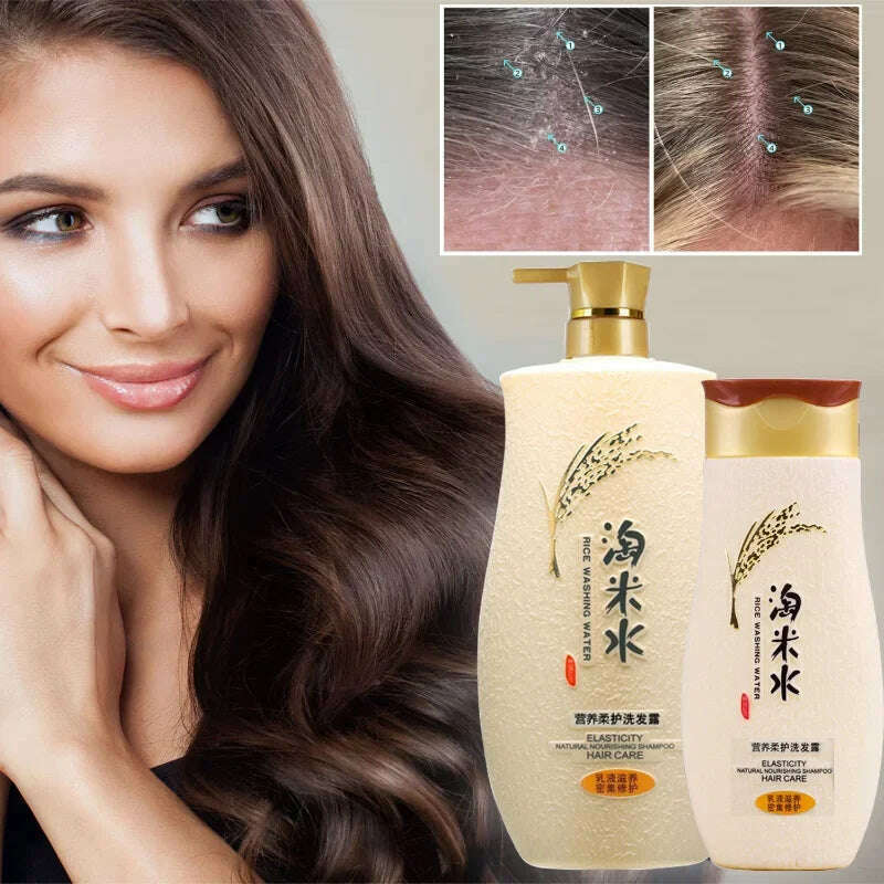 KIMLUD, Rice Water Hair Shampoo for Hair Growth,Anti-dandruff,Improve Strength,Volume,Shine,Deep Conditioning Dry,Frizzy,Curly Strands, KIMLUD Womens Clothes