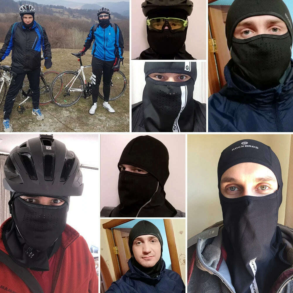 ROCKBROS Winter Ski Face Scarf Face Mask Cycling skiing running sport Training Balaclava Winderproof Bicycle Accessory - KIMLUD