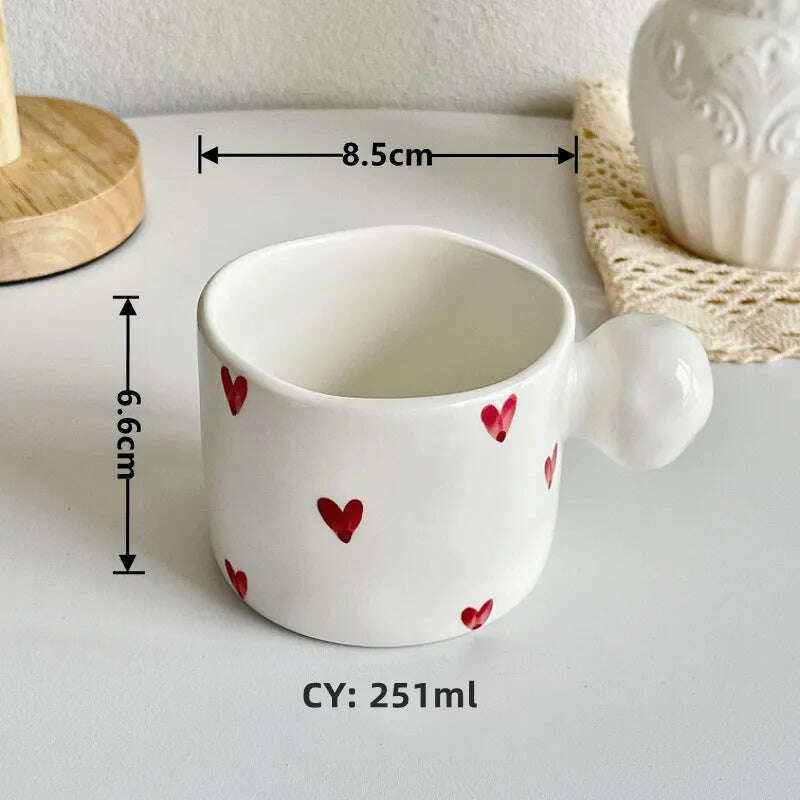 KIMLUD, Romantic Gifts Christmas Mug Korea Ins Mug Coffee Tea Cup Creative Heart Cup Ceramic Mug Milk Coffee Cups Gift Christmas Present, a mug 1 / CHINA / 251-361ml, KIMLUD APPAREL - Womens Clothes