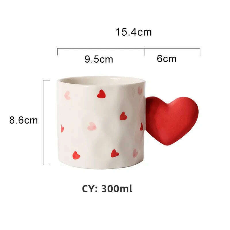 KIMLUD, Romantic Gifts Christmas Mug Korea Ins Mug Coffee Tea Cup Creative Heart Cup Ceramic Mug Milk Coffee Cups Gift Christmas Present, a mug 6 / CHINA / 251-361ml, KIMLUD APPAREL - Womens Clothes