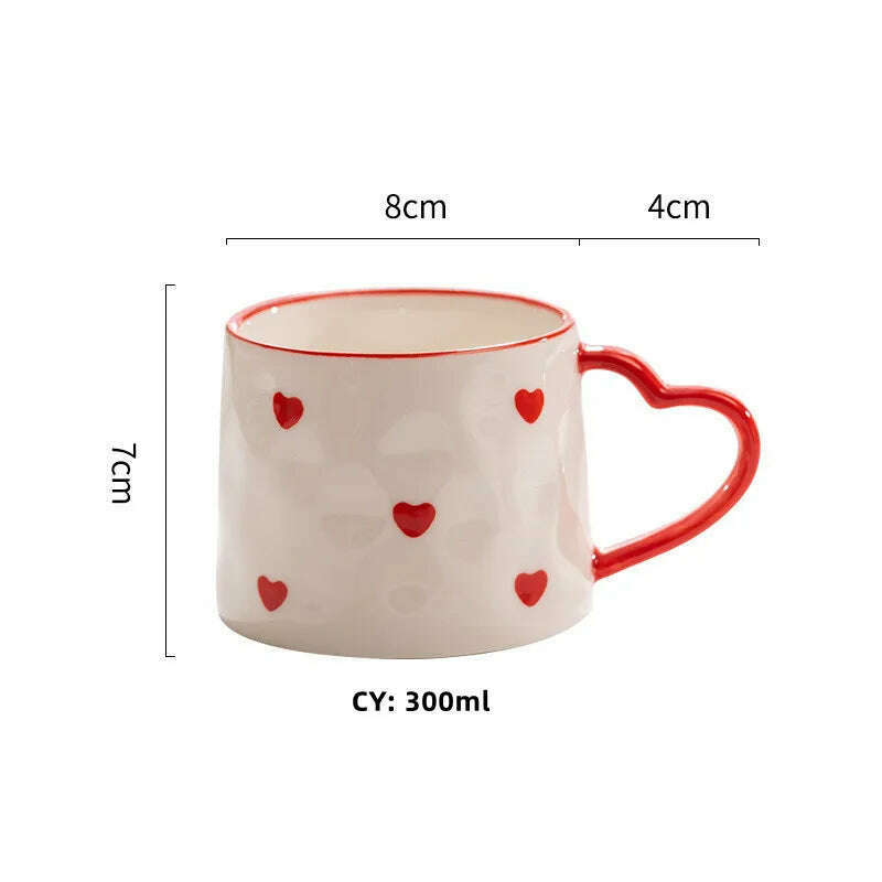 KIMLUD, Romantic Gifts Christmas Mug Korea Ins Mug Coffee Tea Cup Creative Heart Cup Ceramic Mug Milk Coffee Cups Gift Christmas Present, a mug 7 / CHINA / 251-361ml, KIMLUD APPAREL - Womens Clothes