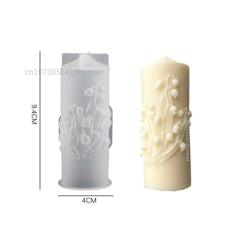 Rose Flower Bouquet Scented Candle Silicone Mold DIY Handmade Handicrafts Candle Making Plaster Soap Mould Home Decoration Tools - KIMLUD