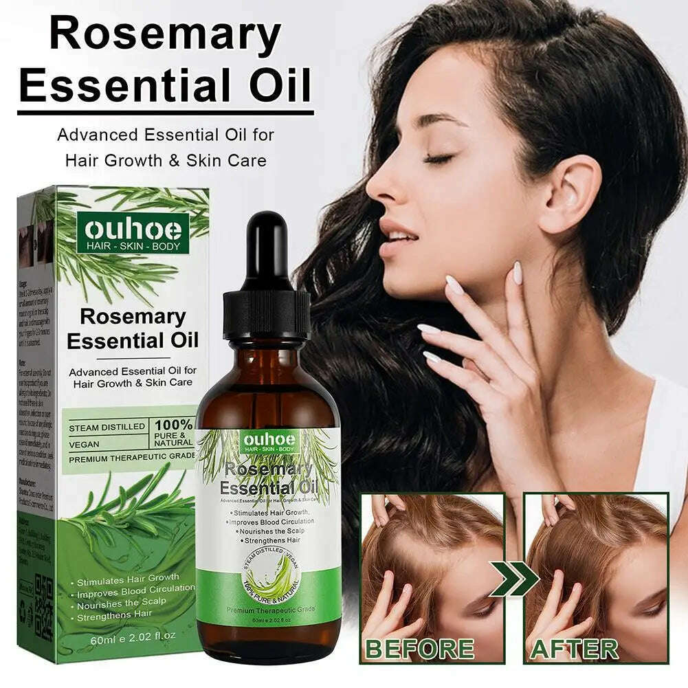 KIMLUD, Rosemary Essential Oil Oils Pure Natural 60ML Hair Essential Oils For Nourish Shiny Hair Healthy Hair Care, KIMLUD Womens Clothes