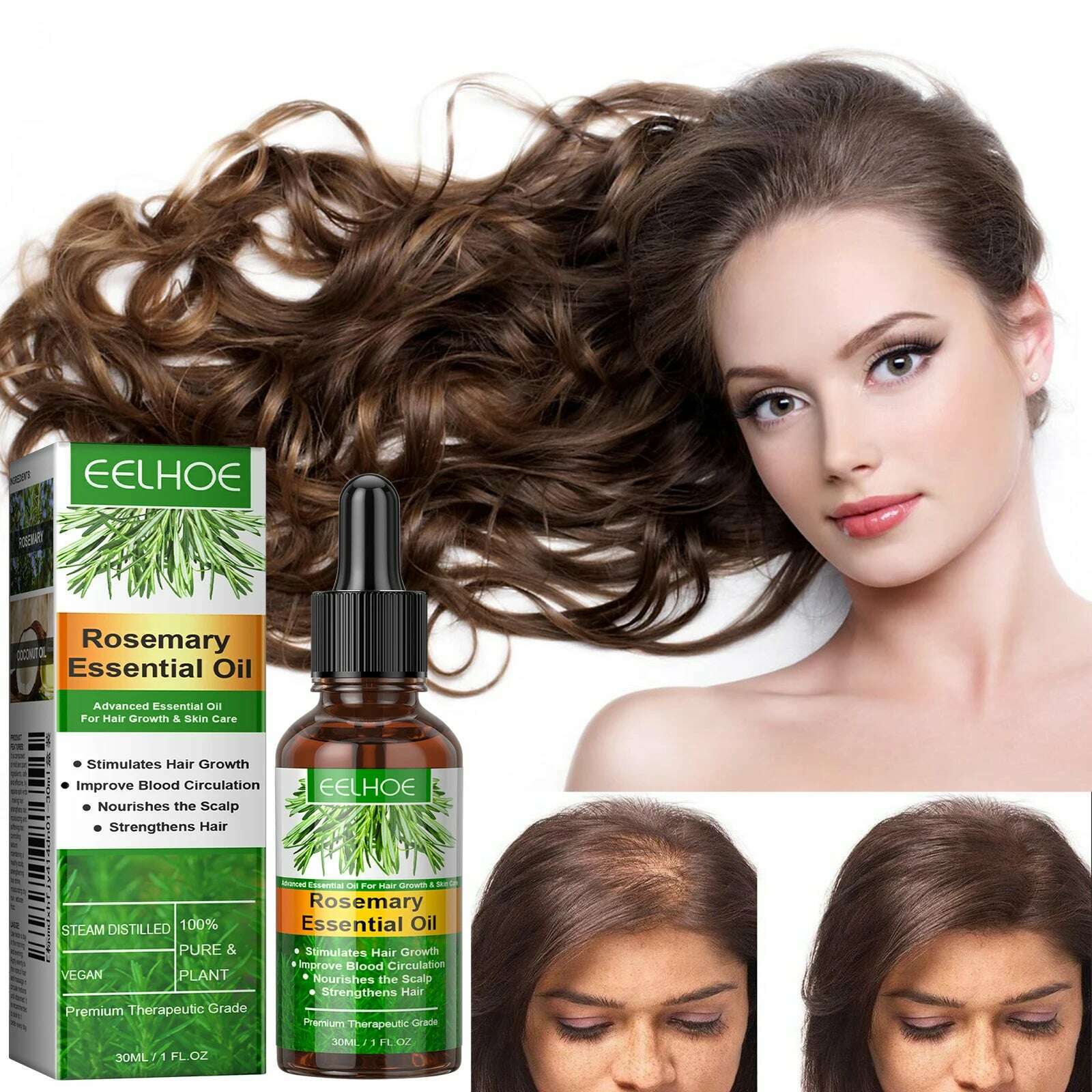 Rosemary Hair Care Essential Oil Anti-frizz Growth Hairs Smooth Serum Hair Oil Anti Hairs Loss New Treatments Hair Beauty - KIMLUD