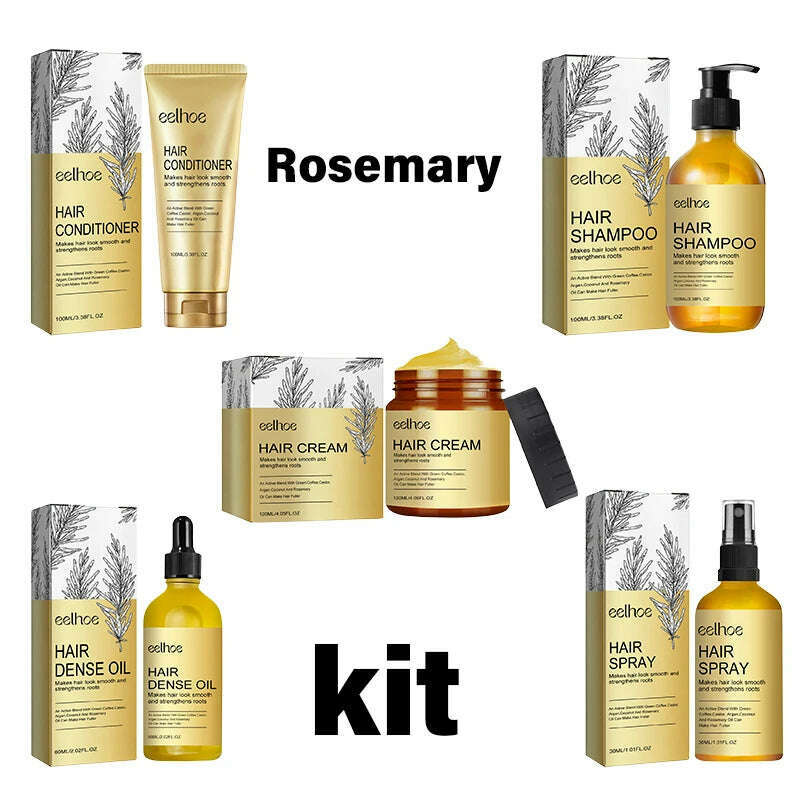 KIMLUD, Rosemary Hair Shampoo Kit Split Ends Dry Nourishing Hair Growth Strengthening Anti Hair Loss Essential Oil Regrowth Hair Mask, KIMLUD Womens Clothes