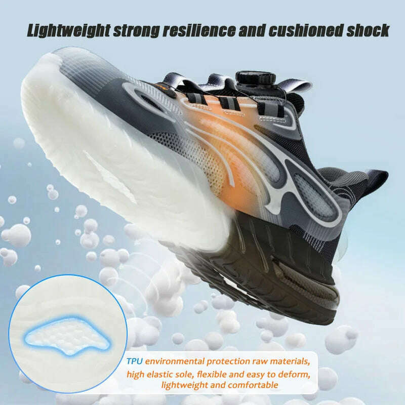 KIMLUD, Rotating Buckle for Safety Shoes Men's Work Boot Breathable Light Steel Toe  Protective Sneakers Welted Business Security Shoes, KIMLUD Womens Clothes