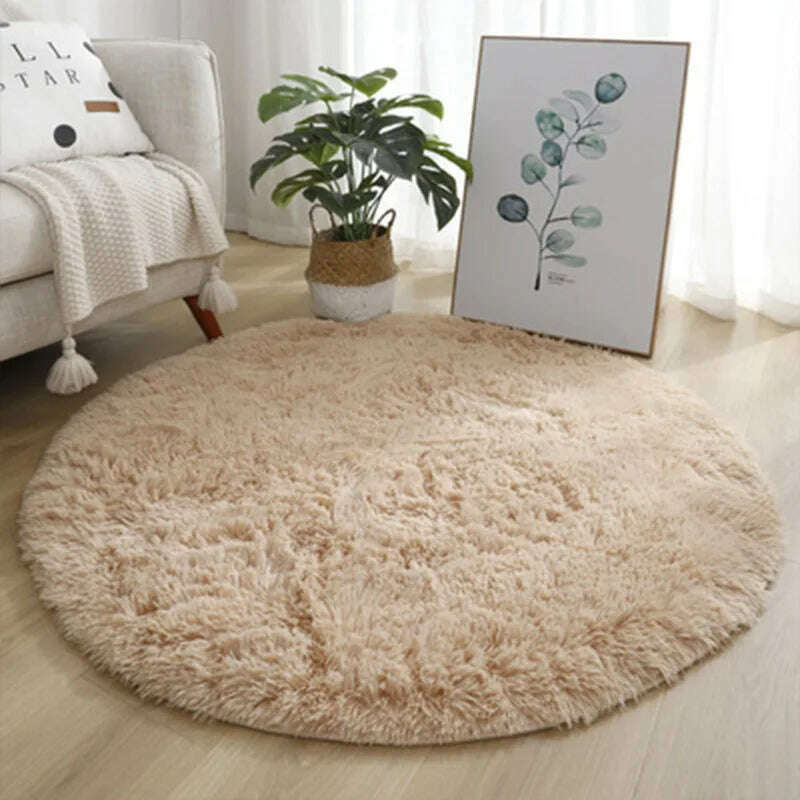 KIMLUD, Round Carpet Hanging Basket Cushion Bedroom Bed Blanket Chair Blanket Thickened Soft Water Wash Long Hair Carpet, D / 60cm, KIMLUD APPAREL - Womens Clothes