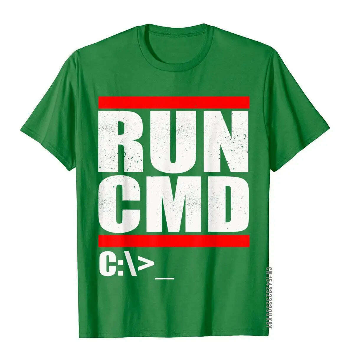 KIMLUD, Run CMD T Shirt Computer Nerd T Shirt Camisa3D Style Tops & Tees New Arrival Cotton Men Top T-Shirts, Green / M, KIMLUD APPAREL - Womens Clothes