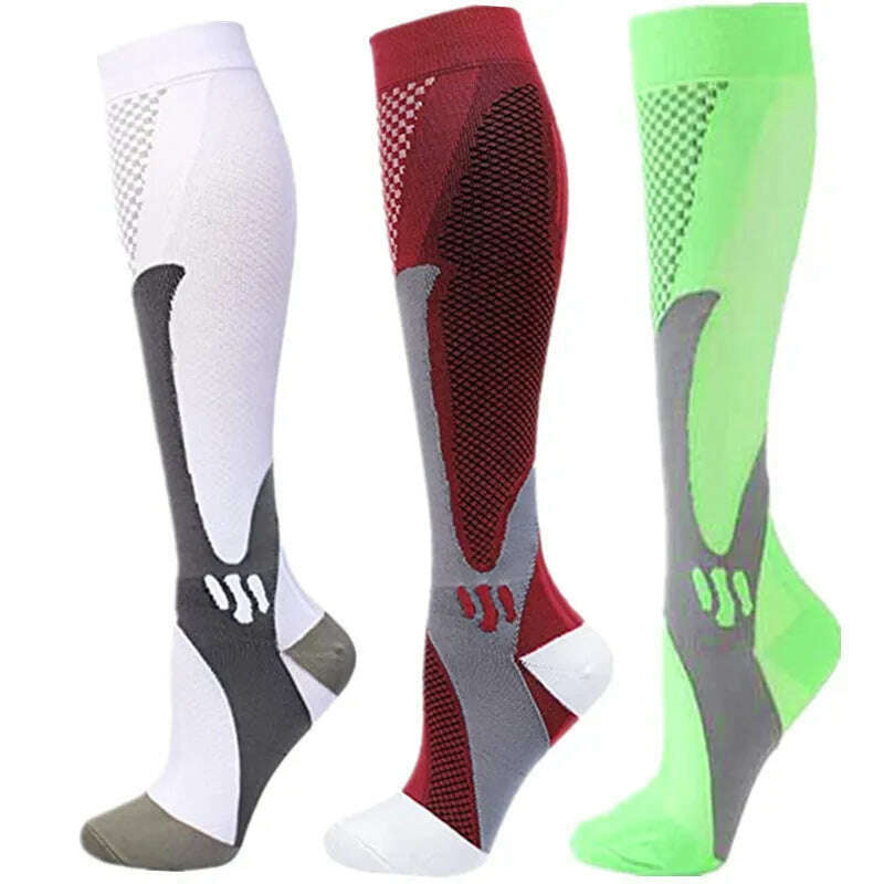 KIMLUD, S-XXL 3 Pairs Pack/Socks Compression Socks 30 Mmhg Fit For Medical Edema Diabetes Varicose Veins Running Sports Socks Size XXL, MIX003-224 / XXL, KIMLUD APPAREL - Womens Clothes