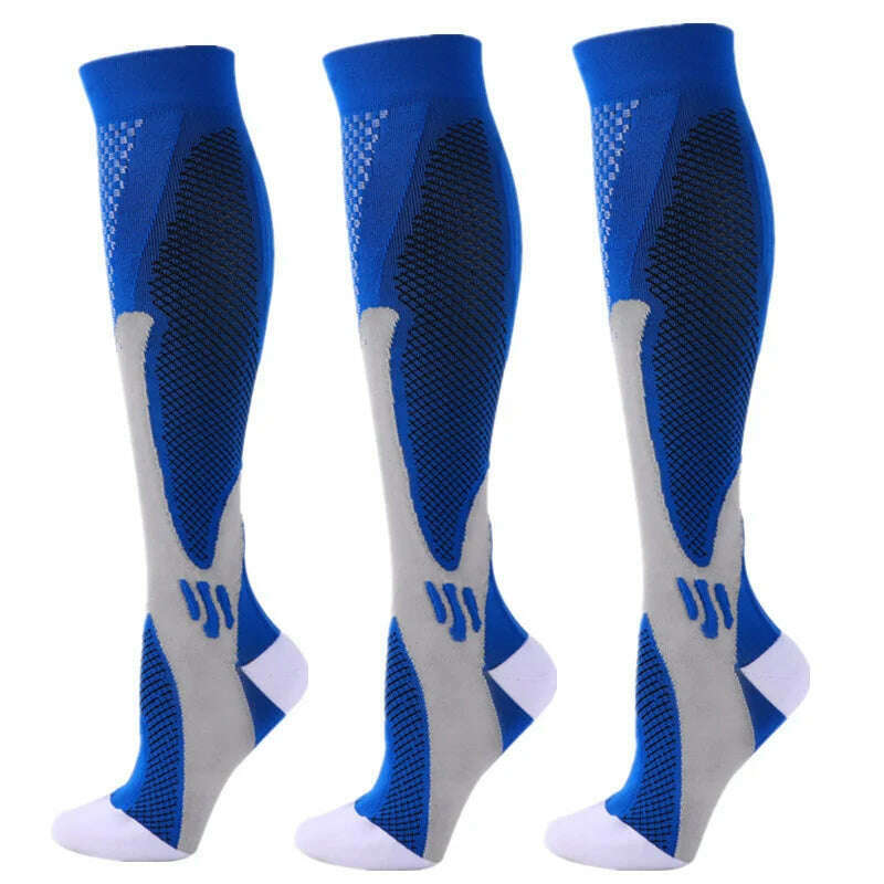 KIMLUD, S-XXL 3 Pairs Pack/Socks Compression Socks 30 Mmhg Fit For Medical Edema Diabetes Varicose Veins Running Sports Socks Size XXL, MIX003-65 / S-M, KIMLUD APPAREL - Womens Clothes