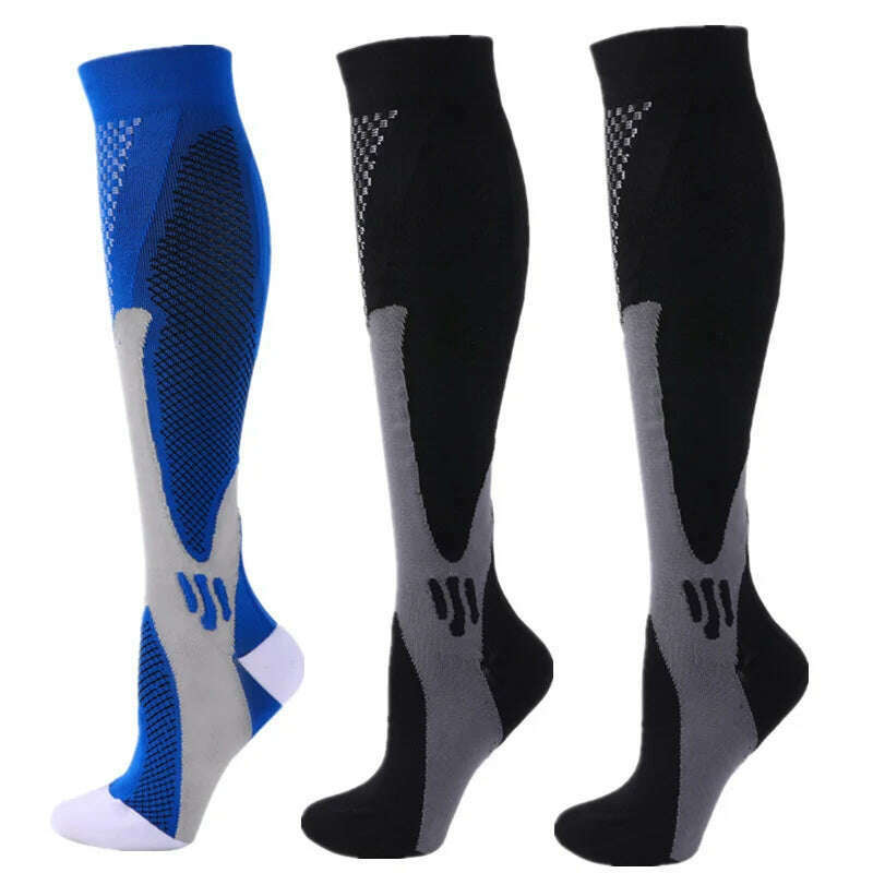 KIMLUD, S-XXL 3 Pairs Pack/Socks Compression Socks 30 Mmhg Fit For Medical Edema Diabetes Varicose Veins Running Sports Socks Size XXL, MIX003-63 / XXL, KIMLUD APPAREL - Womens Clothes